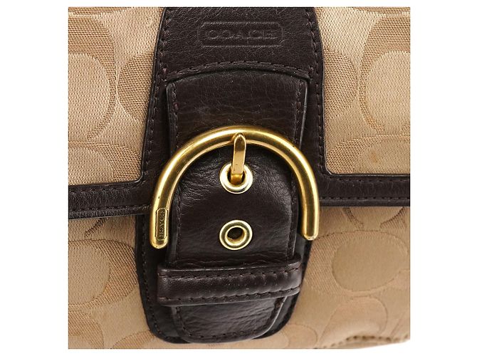Coach Borsa Soho 2-Way in tela Signature Beige Brown - vista 6