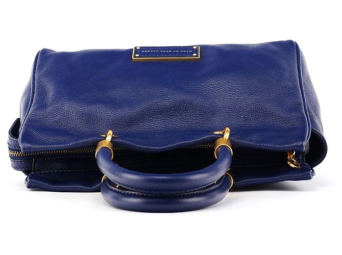 Marc by Marc Jacobs Borsa Bowling Classic 2-Way in pelle blu - vista 4