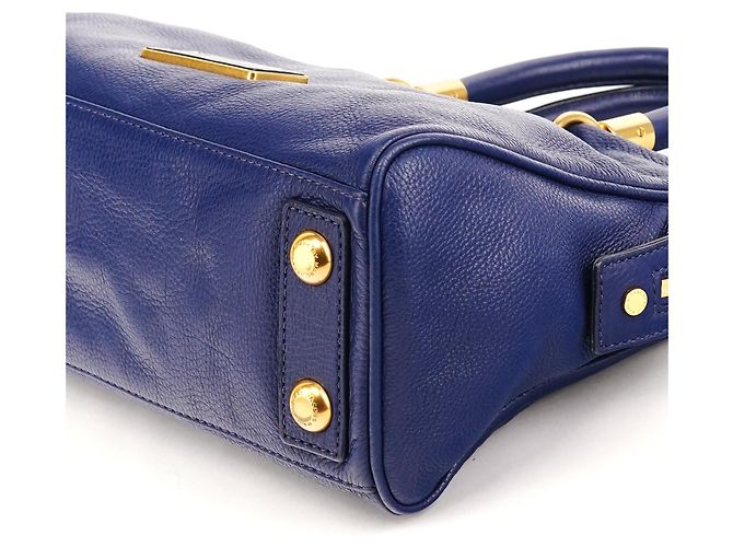 Marc by Marc Jacobs Borsa Bowling Classic 2-Way in pelle blu - vista 7