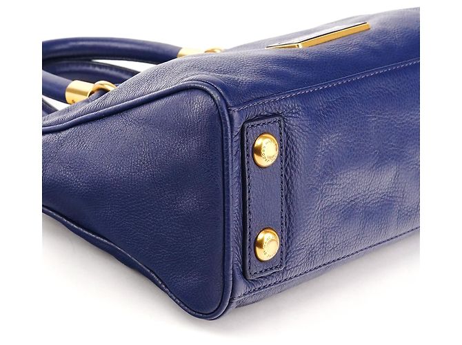 Marc by Marc Jacobs Borsa Bowling Classic 2-Way in pelle blu - vista 8
