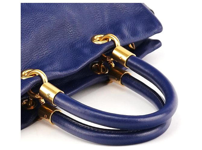 Marc by Marc Jacobs Borsa Bowling Classic 2-Way in pelle blu - vista 9