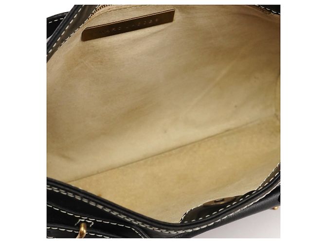 Marc Jacobs Borsa a tracolla in pelle nera con chiusura turnlock - vista 10
