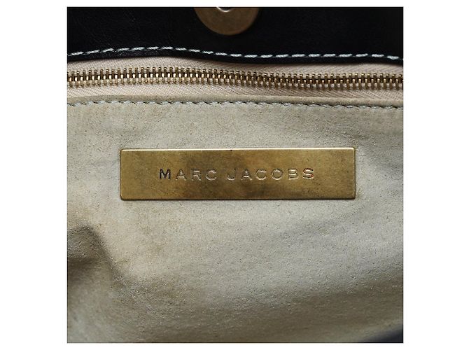 Marc Jacobs Borsa a tracolla in pelle nera con chiusura turnlock - vista 11