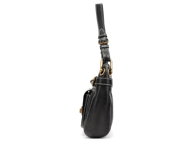 Marc Jacobs Borsa a tracolla in pelle nera con chiusura turnlock - vista 2