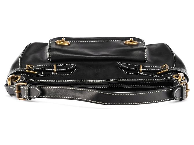 Marc Jacobs Borsa a tracolla in pelle nera con chiusura turnlock - vista 4