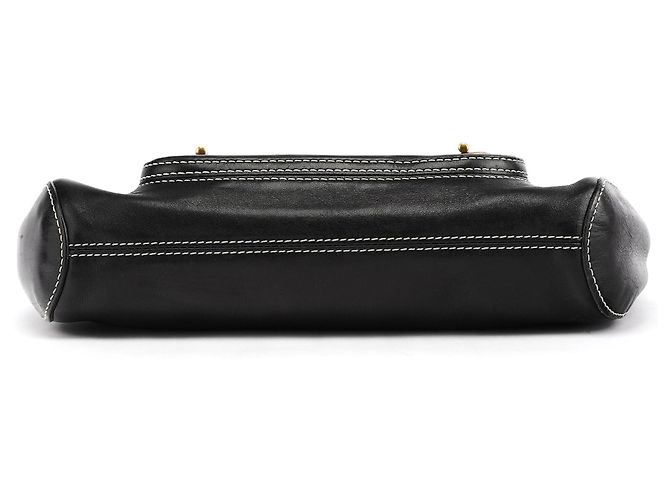 Marc Jacobs Borsa a tracolla in pelle nera con chiusura turnlock - vista 5