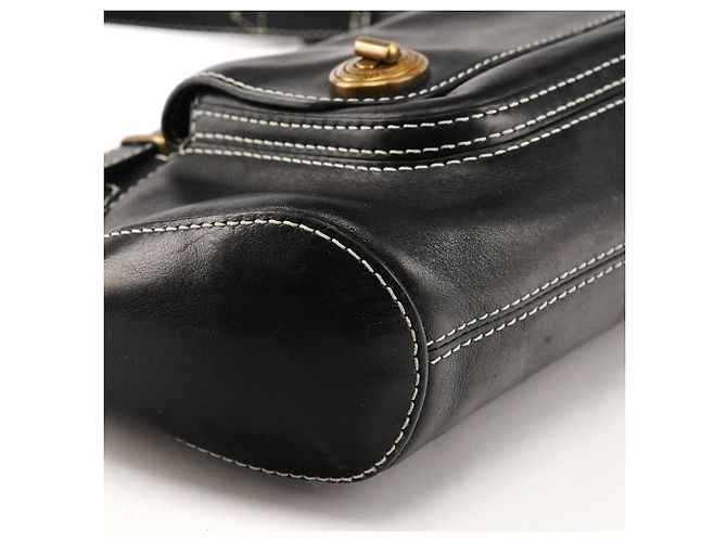 Marc Jacobs Borsa a tracolla in pelle nera con chiusura turnlock - vista 8
