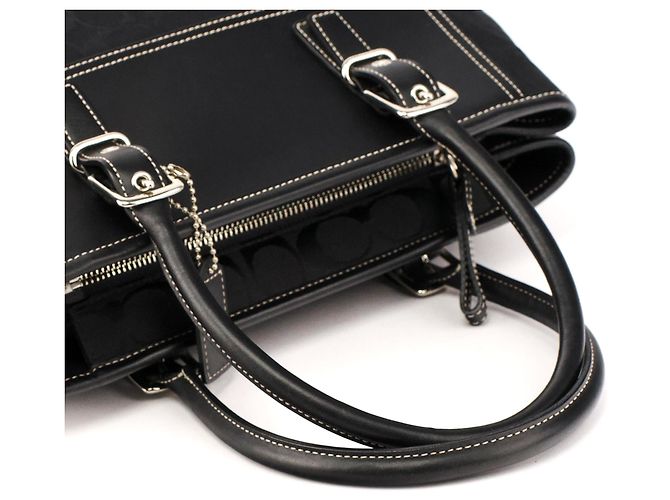 Coach Borsa Tote 6366 Black Signature Soho Tote Bag - vista 8