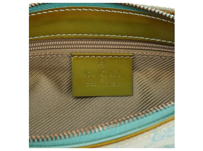 Gucci 001 4152 Borsa a Tracolla GG Azzurro e Giallo - vista 10