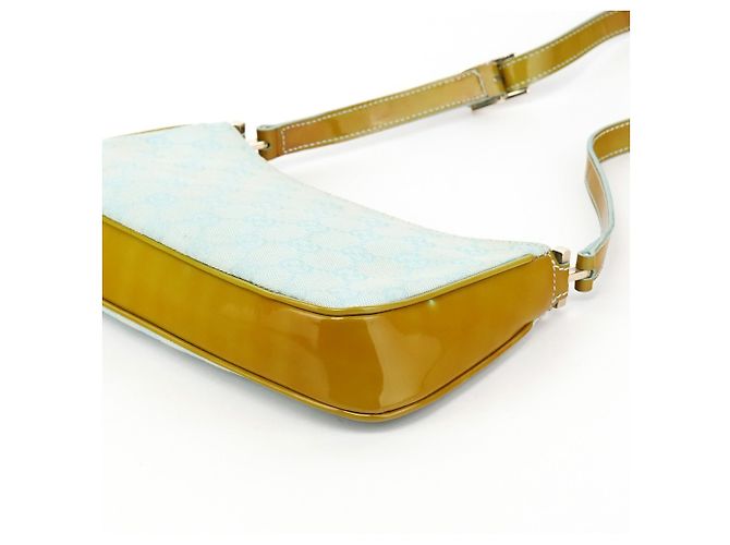 Gucci 001 4152 Borsa a Tracolla GG Azzurro e Giallo - vista 8