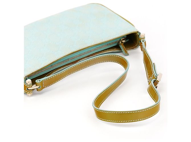 Gucci 001 4152 Borsa a Tracolla GG Azzurro e Giallo - vista 9
