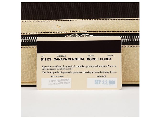 Prada Borsa a tracolla con struttura in tela marrone e beige Autunno 2000 - vista 15