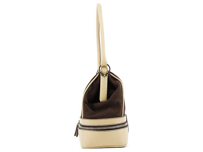 Prada Borsa a tracolla con struttura in tela marrone e beige Autunno 2000 - vista 2