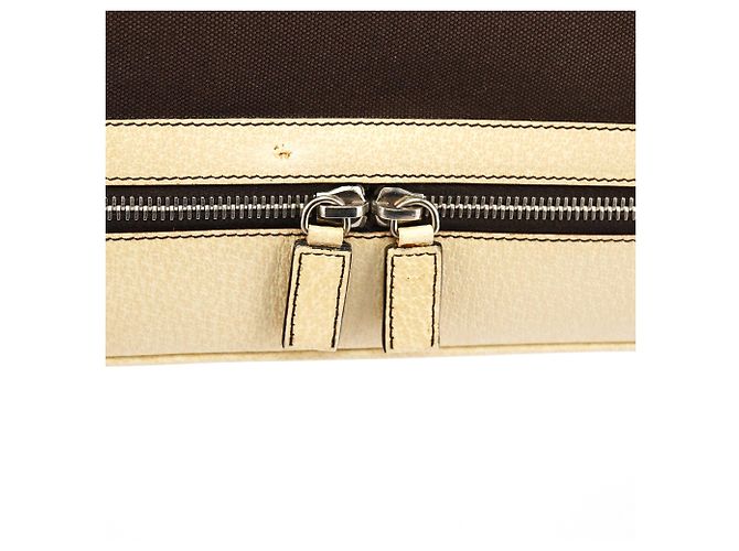 Prada Borsa a tracolla con struttura in tela marrone e beige Autunno 2000 - vista 7