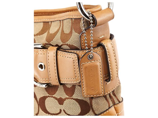Coach F07077 Beige Tan Signature Soho 2-Way Bag - vista 6