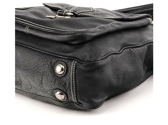 Marc by Marc Jacobs Borsa 2-Way con tasca in pelle nera - vista 10