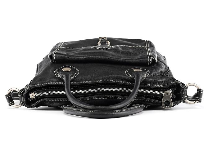 Marc by Marc Jacobs Borsa 2-Way con tasca in pelle nera - vista 4