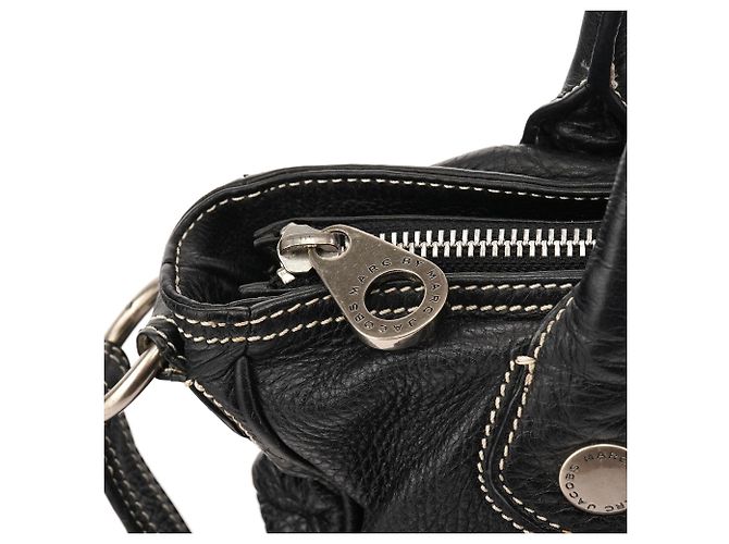 Marc by Marc Jacobs Borsa 2-Way con tasca in pelle nera - vista 7