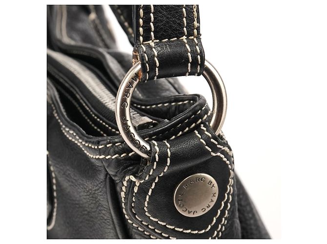 Marc by Marc Jacobs Borsa 2-Way con tasca in pelle nera - vista 8