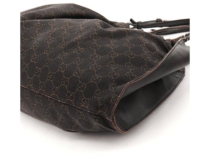 Gucci 76554 Borsa a mano arricciata in canvas GG marrone - vista 8