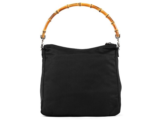 Bamboo Gucci Borsa a spalla in nylon nero con bambù - vista 3