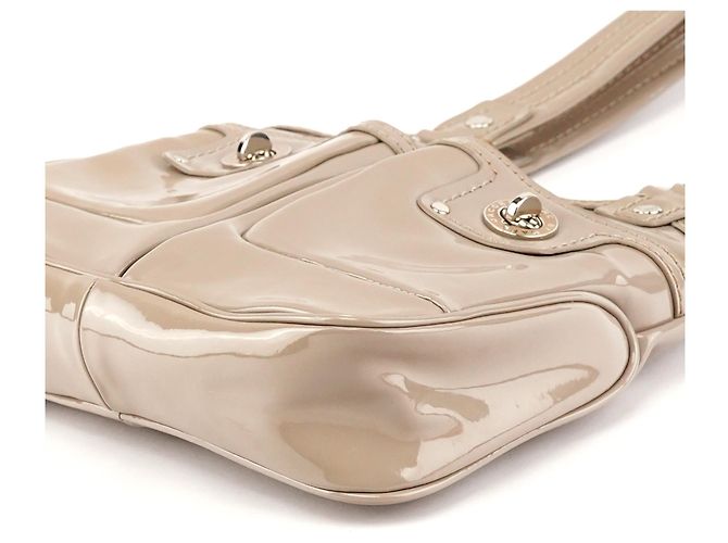 Marc by Marc Jacobs Borsa tote multi-tasche in pelle verniciata Greige - vista 8