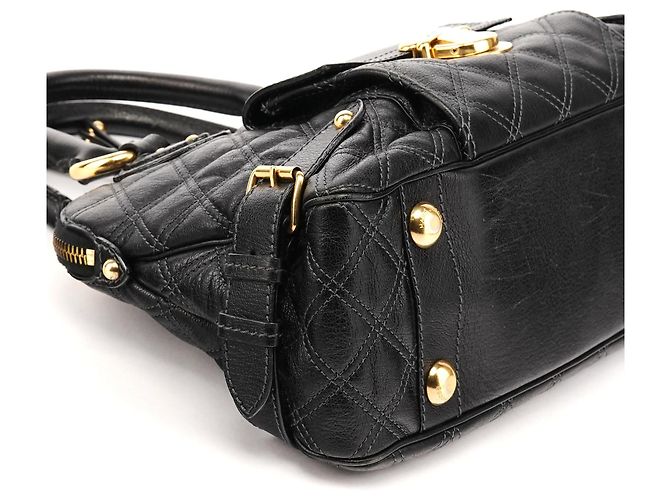 Marc Jacobs Saco Tote Venetia em pele acolchoada preta - vista 7