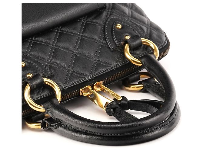 Marc Jacobs Saco Tote Venetia em pele acolchoada preta - vista 9