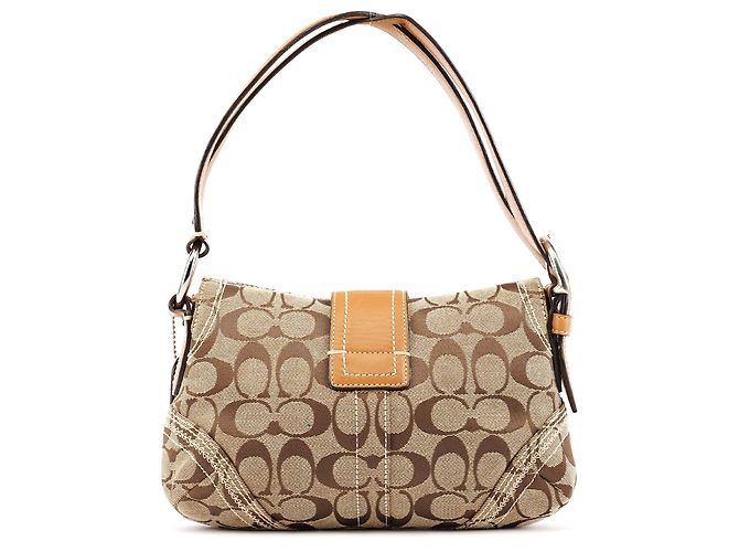 Coach 10602 Borsa a spalla Soho Signature Beige Tan - vista 3