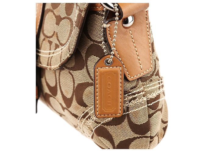 Coach 10602 Borsa a spalla Soho Signature Beige Tan - vista 6