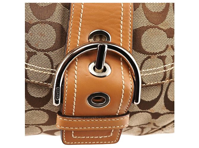 Coach 10602 Borsa a spalla Soho Signature Beige Tan - vista 7