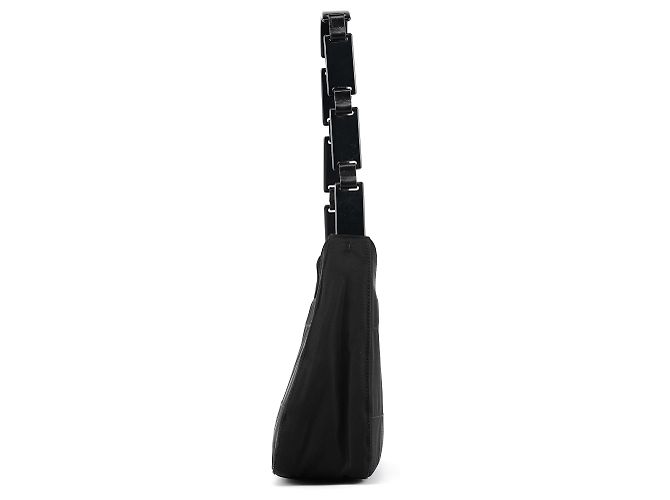 Prada Borsa a tracolla B8362 Black Tessuto Impuntu con catena in plastica - vista 2