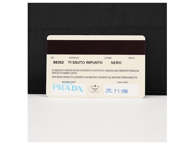 Prada Borsa a tracolla B8362 Black Tessuto Impuntu con catena in plastica - vista 8