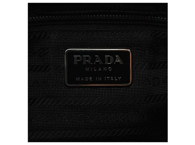 Prada Borsa a tracolla B8362 Black Tessuto Impuntu con catena in plastica - vista 9