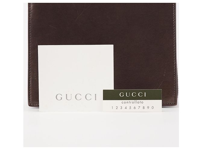 Gucci Borsa a tracolla con patta in pelle di vitello marrone - vista 11