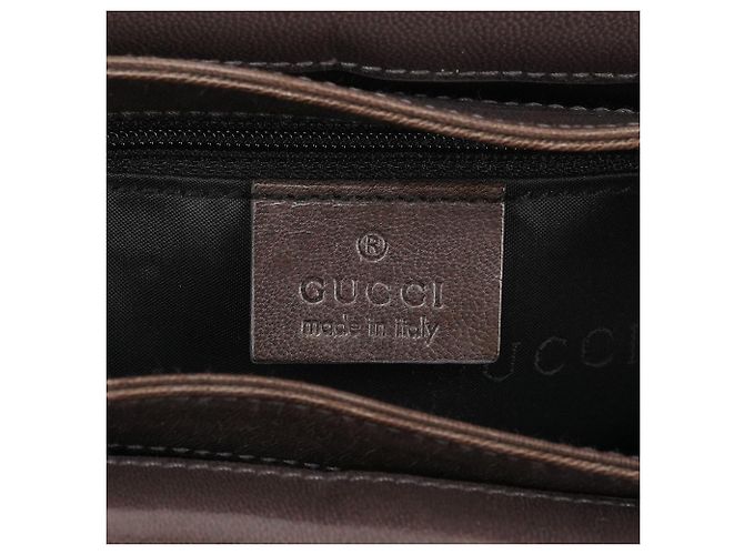 Gucci Borsa a tracolla con patta in pelle di vitello marrone - vista 12