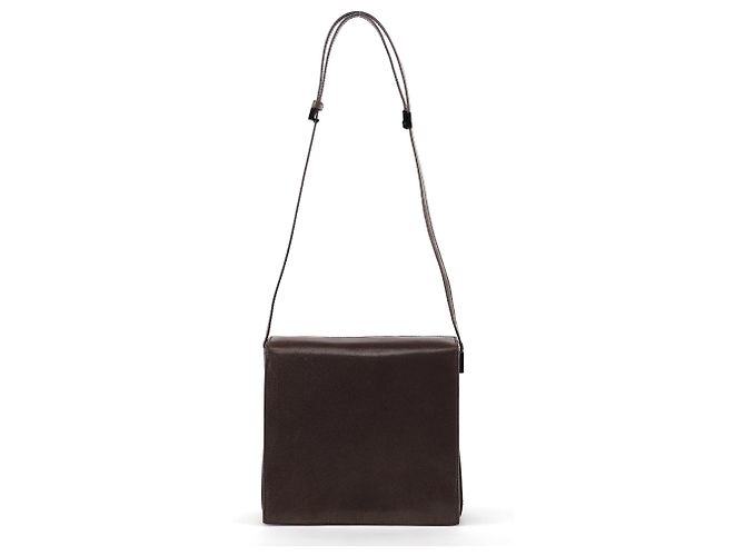 Gucci Borsa a tracolla con patta in pelle di vitello marrone - vista 3