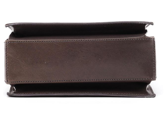 Gucci Borsa a tracolla con patta in pelle di vitello marrone - vista 5
