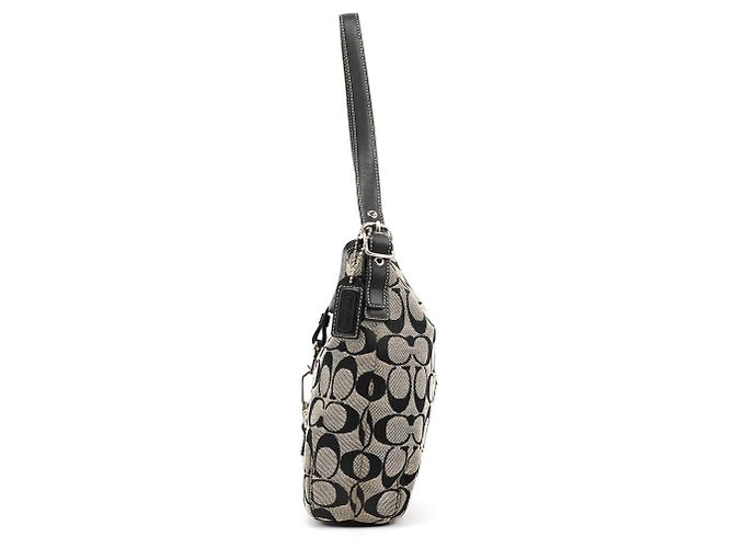 Coach Borsa a Tracolla Hobo 6845 Grey Black Signature Canvas - vista 2