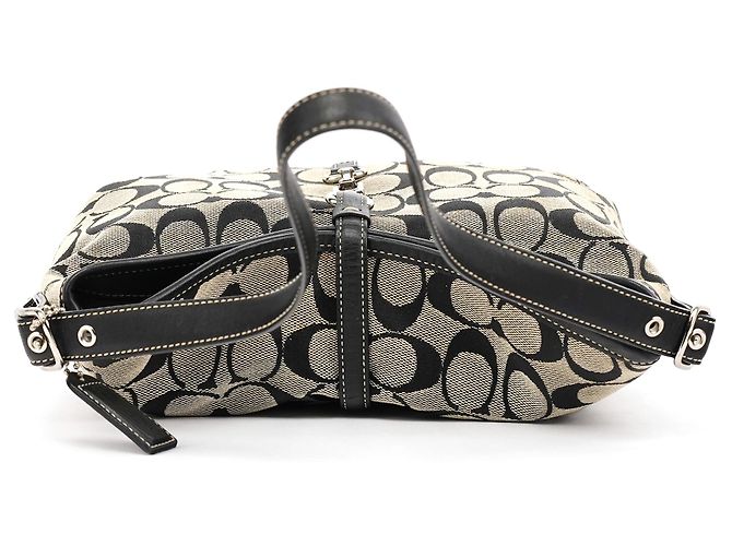 Coach Borsa a Tracolla Hobo 6845 Grey Black Signature Canvas - vista 4