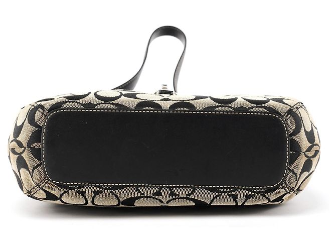 Coach Borsa a Tracolla Hobo 6845 Grey Black Signature Canvas - vista 5