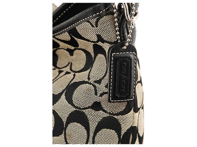 Coach Borsa a Tracolla Hobo 6845 Grey Black Signature Canvas - vista 7