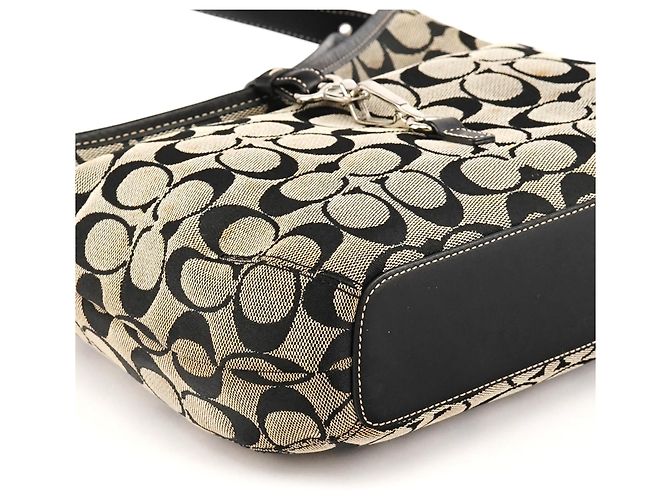 Coach Borsa a Tracolla Hobo 6845 Grey Black Signature Canvas - vista 8