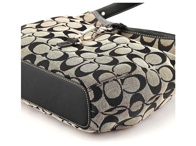 Coach Borsa a Tracolla Hobo 6845 Grey Black Signature Canvas - vista 9