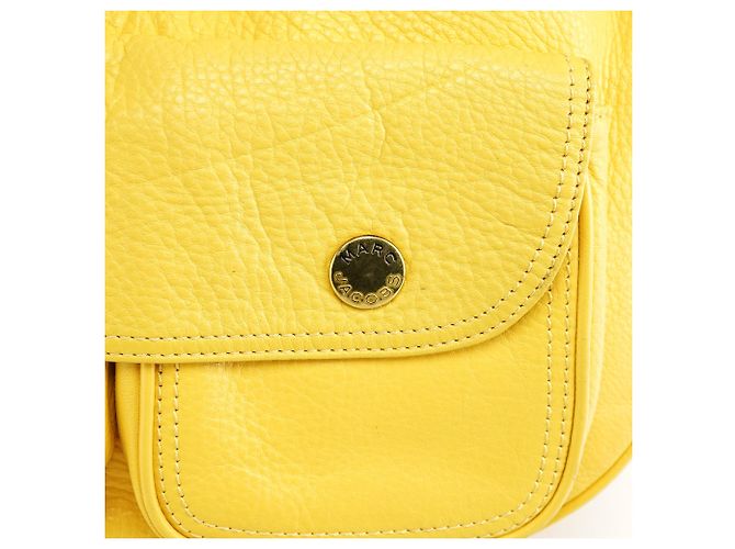 Marc Jacobs Borsa a tracolla con tasca in pelle gialla - vista 7