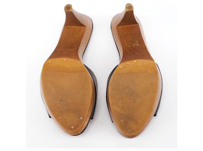 Yves Saint Laurent Mules Nadja in pelle nera Autunno 2004 EU 37 - vista 4