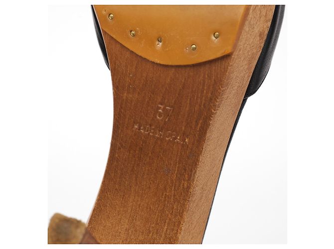 Yves Saint Laurent Mules Nadja in pelle nera Autunno 2004 EU 37 - vista 5