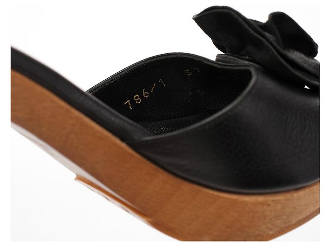 Yves Saint Laurent Mules Nadja in pelle nera Autunno 2004 EU 37 - vista 7