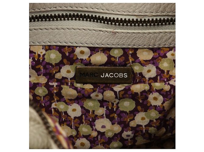 Marc Jacobs Borsa Boston Camera in pelle avorio - vista 11