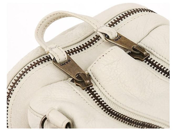 Marc Jacobs Borsa Boston Camera in pelle avorio - vista 7